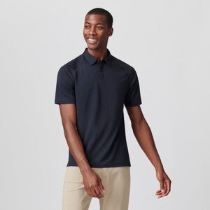 Rhône Navy Delta Pique Performance Polo Large